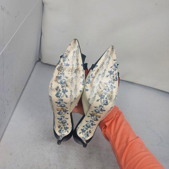 Gucci Sackville White Web Bow Heel Mule Shoe - Picture 2 of 13